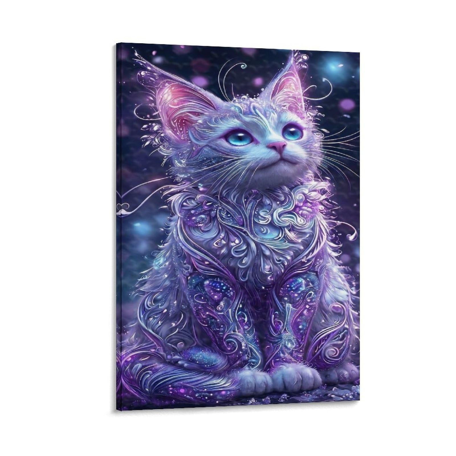 DHBANEIOK Fantasy Cat Art_2 Wall Decor Poster Canvas Prints Picture Modern Wall Art Picture Wall Hanging for Bathroom Wall Decor 20x30inch(50x75cm)