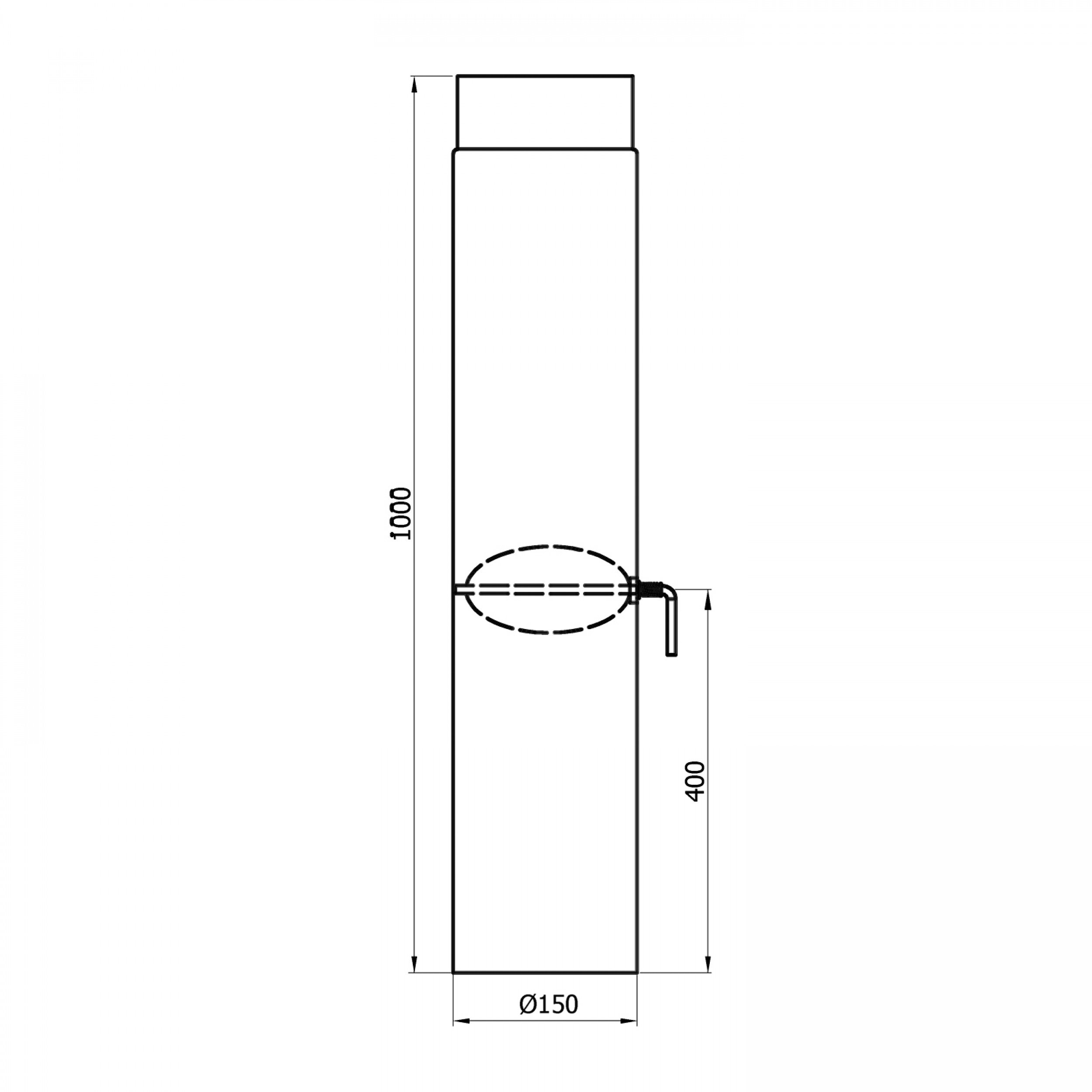 Raik sH 036–150 rauchrohr/gg-tuyau de cheminée 150 mm à 1000 mm, zugregulierung gris