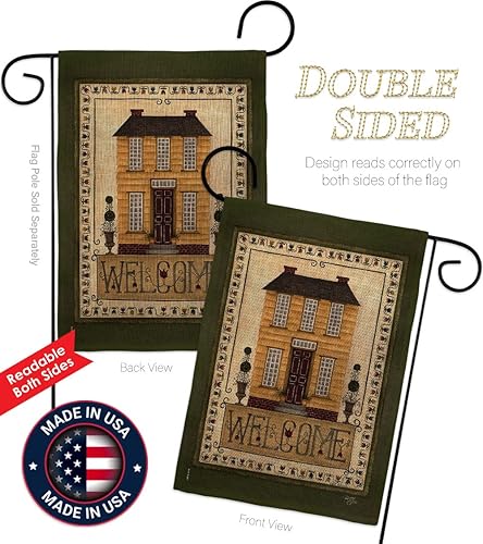 Miniatura 3 de Breeze Decor Bandera de bienvenida para el jardín de la casa amarilla, diseño de granja primitiva, granero occidental, rústico, vaquero, rural,