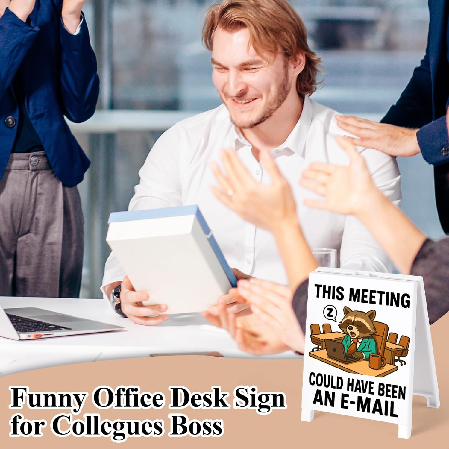 GoldenFleece This Meeting Could Have Been An E-Mail Funny Office Decor Coworker Gifts Satirical Desk Decor Funny Desk Signs Team Gag Gifts for Employees Boss Sarcastic Office Table Decoration Supplies - Image 6
