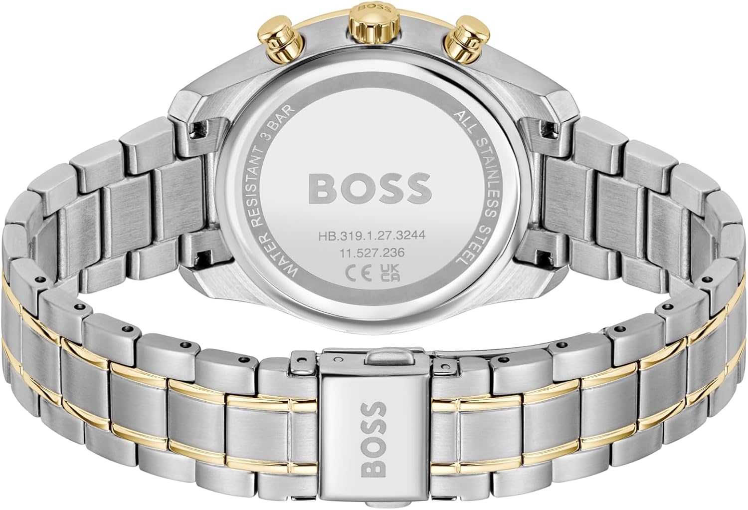 BOSS Grand Tour Women's 3H Quartz Chronograph Watch, Stainless Steel, 3ATM/30m Water Resistant - Stylish, Elegant Timepiece - Gift for Her, 38mm Silver-Green image 4 of 8 B0D9C85FBM