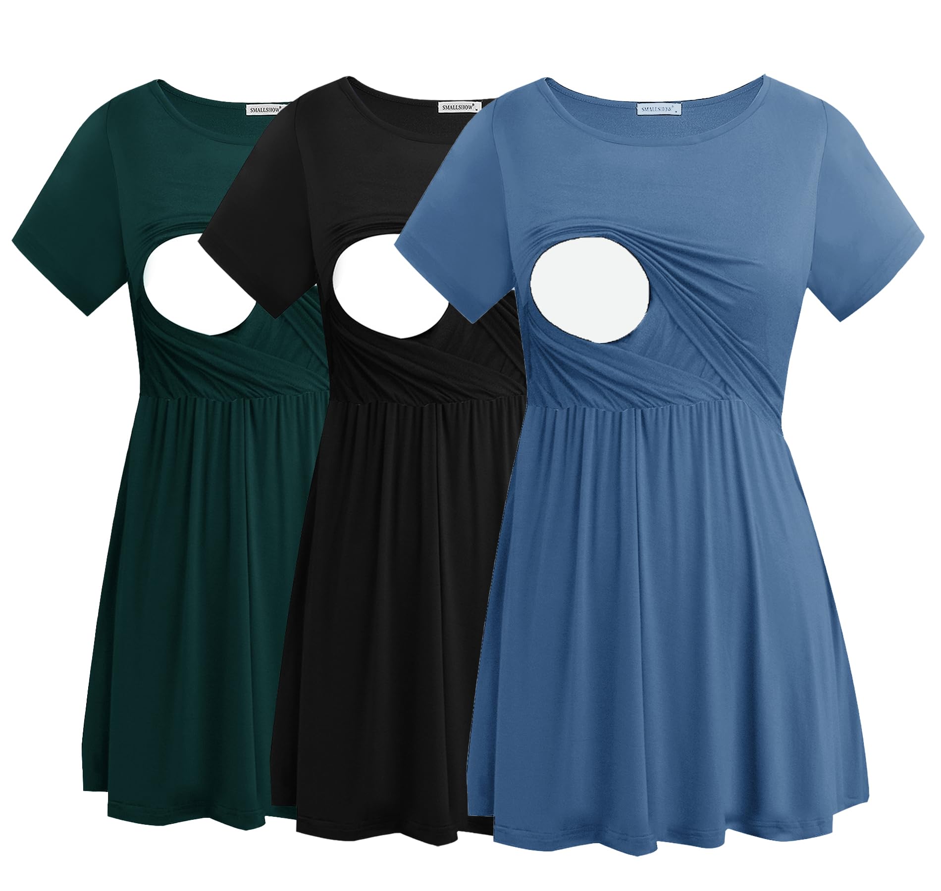 Smallshow Women's Maternity Nursing Tops 3-Pack