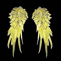 Vista 6 de 1 par de alas de ángel bordadas blancas de 10.6 x 5.1 pulgadas (blanco-pequeño)