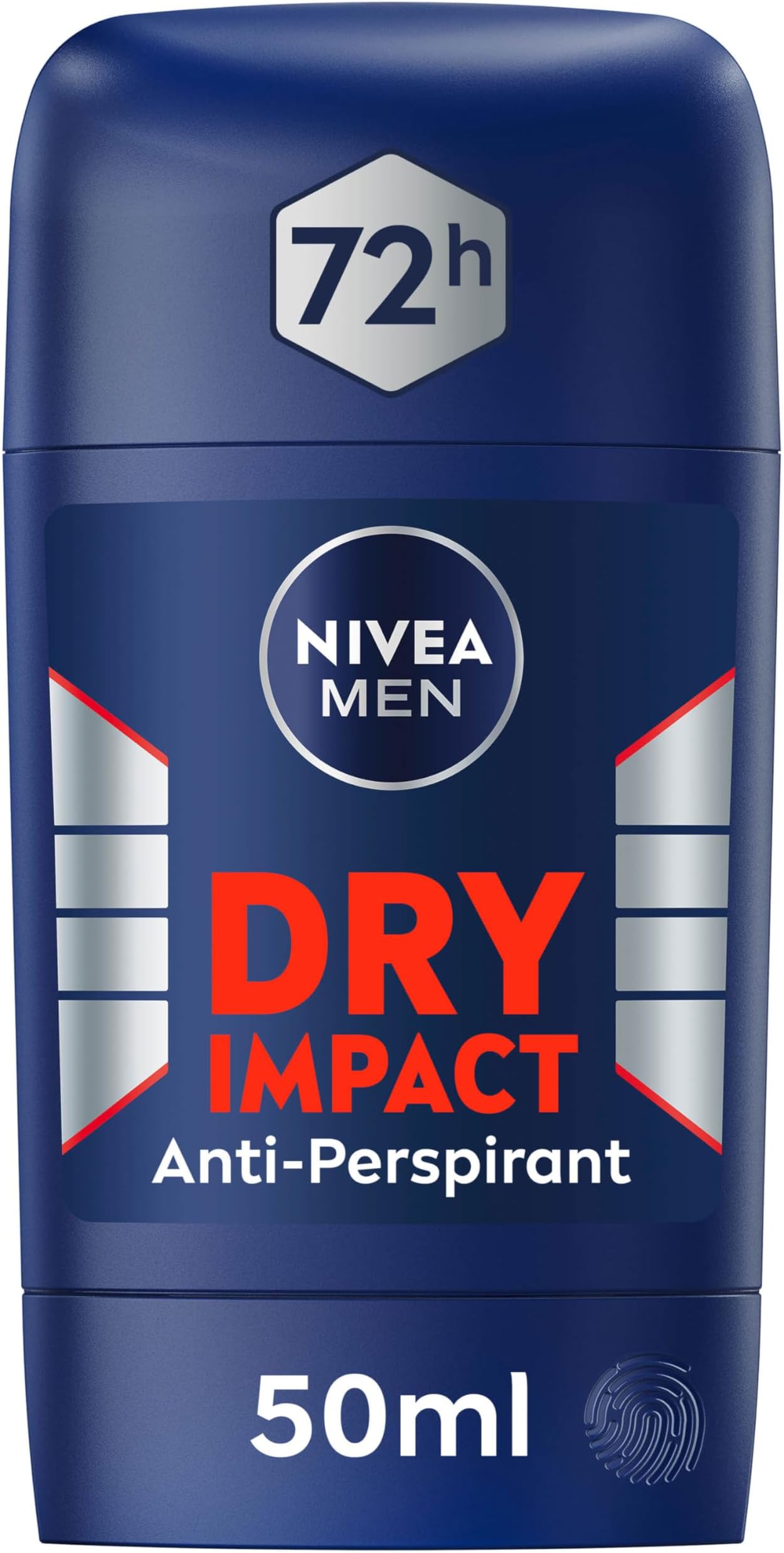 NIVEA Men Dry Impact Stick Anti-Perspirant (50ml), Anti-Sweat Deodorant with 72H Protection, Anti-Bacterial Deodorant Stick for Men