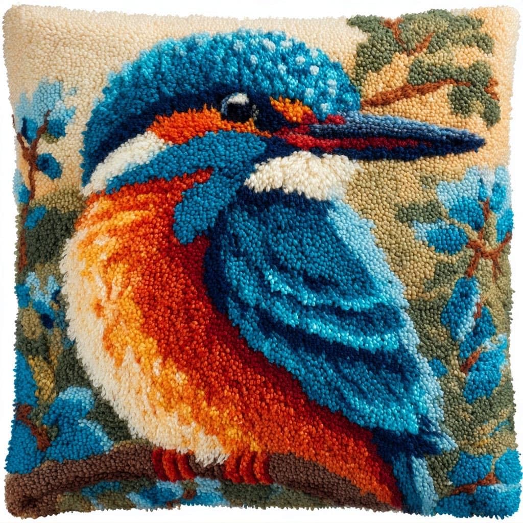 WallustrioaW Latch Hook Cushion Kits for Adults,Animals Birds