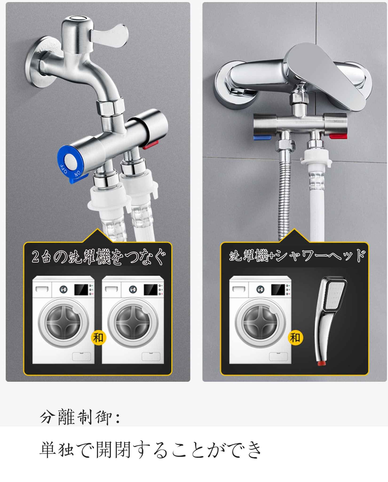 Amazon.co.jp: 蛇口 二股分岐水道 蛇口分岐 蛇口 洗濯機用水栓金具