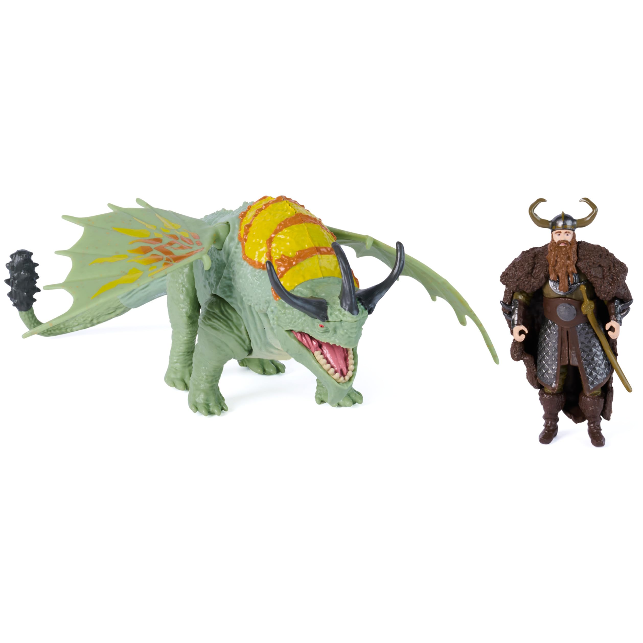 DreamWorks Dragons Rumblehorn & Stoick Action Figures Viking Rider Duo | 13-Inch Rumblehorn Dragon Toy, 3-Inch Stoick Viking Action Figure, Real Feel Wings, Pretend Play Gifts for Kids Ages 4+-image-39