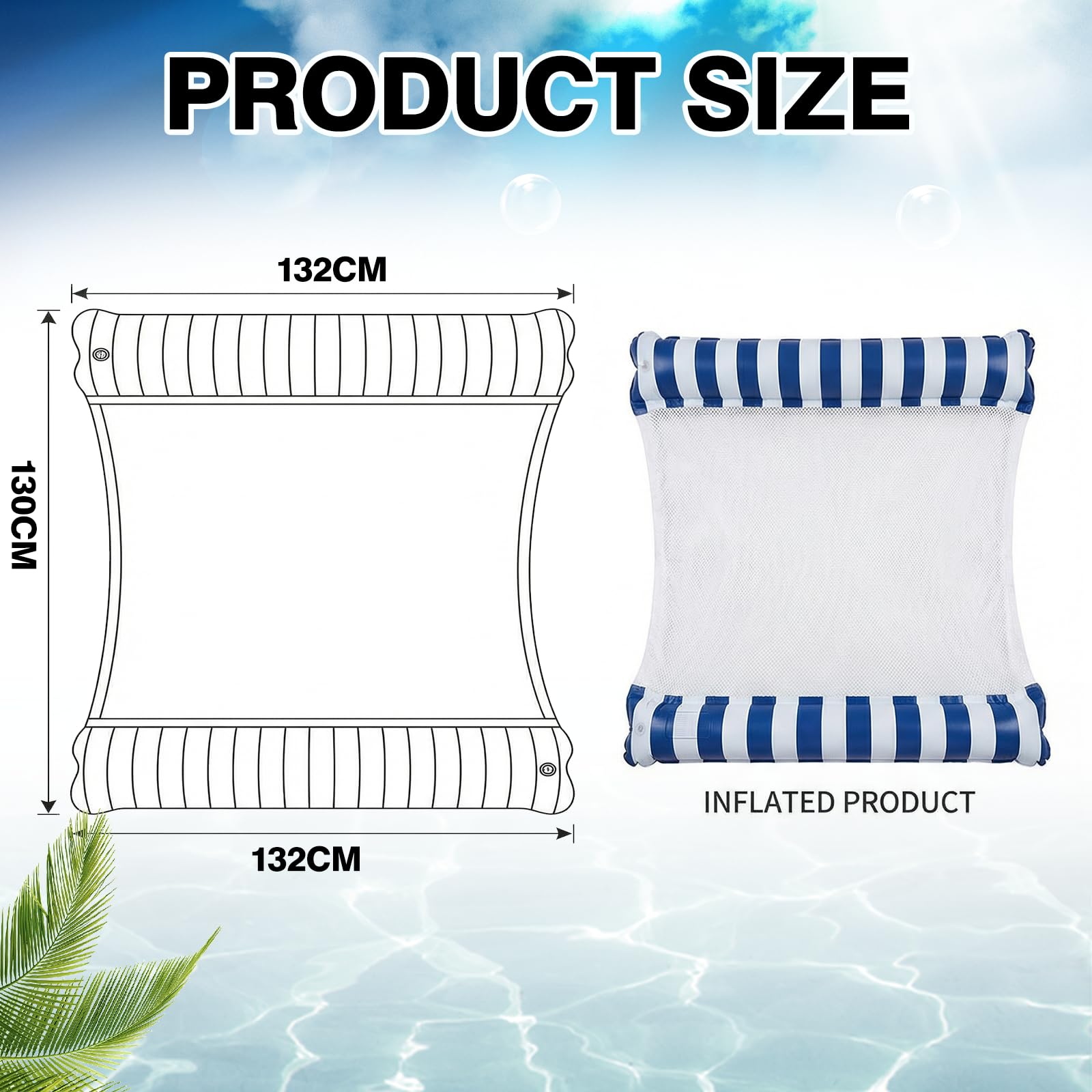 Watermatras Set – 2 Opblaasbare Zwembadmatrassen + Pomp – 4-in-1 Ontwerp – Hangmat, Zadel, Ligstoel, Drijver – Voor Volwassenen – Duurzaam PVC-mesh