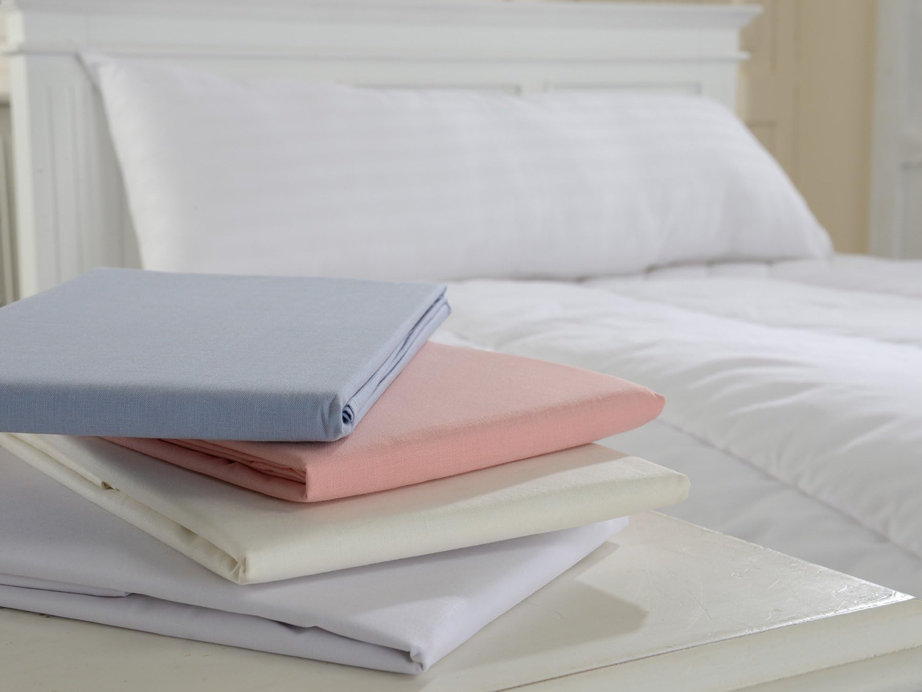 Lancashire TextilesBlended Cotton Percale Blue 4Ft. 6'' (Double) Bolster case