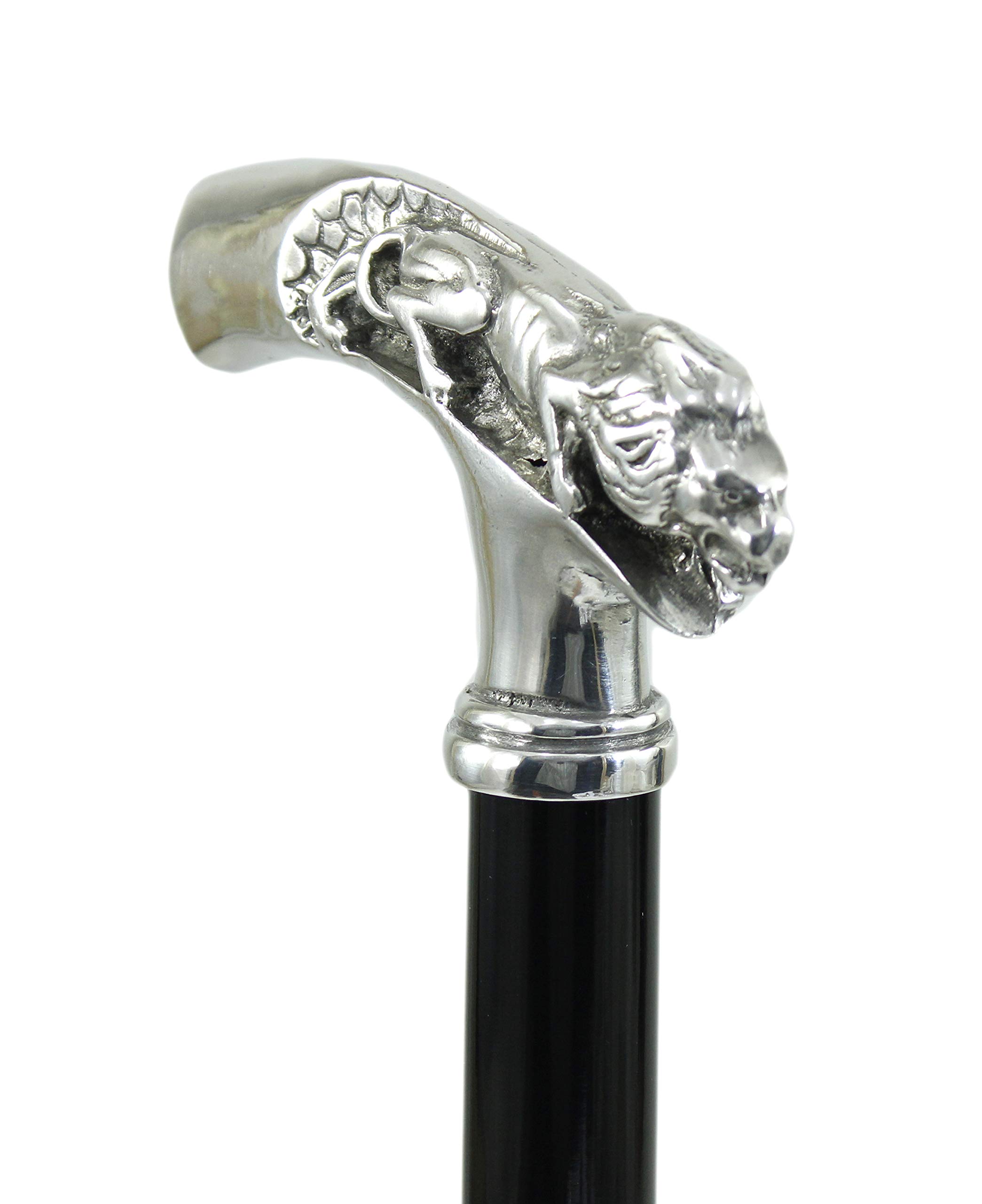 Jaguar CAVAGNINI Gehstock Eleganter Zeremonie für Senioren Damen und Herren Länge anpassbar (Jaguar- Braun)