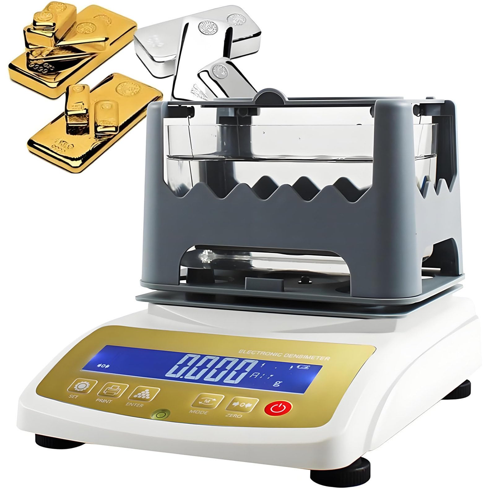 Analizador De Pureza De Oro, Comprobador De Pureza De Metales Preciosos, 0.001G/Cm³ Y 0.0001G/Cm³ Máquina Digital Eléctrica Para Análisis De Oro, Adecuada Para Plata, Platino, Paladio Y Jade 300K