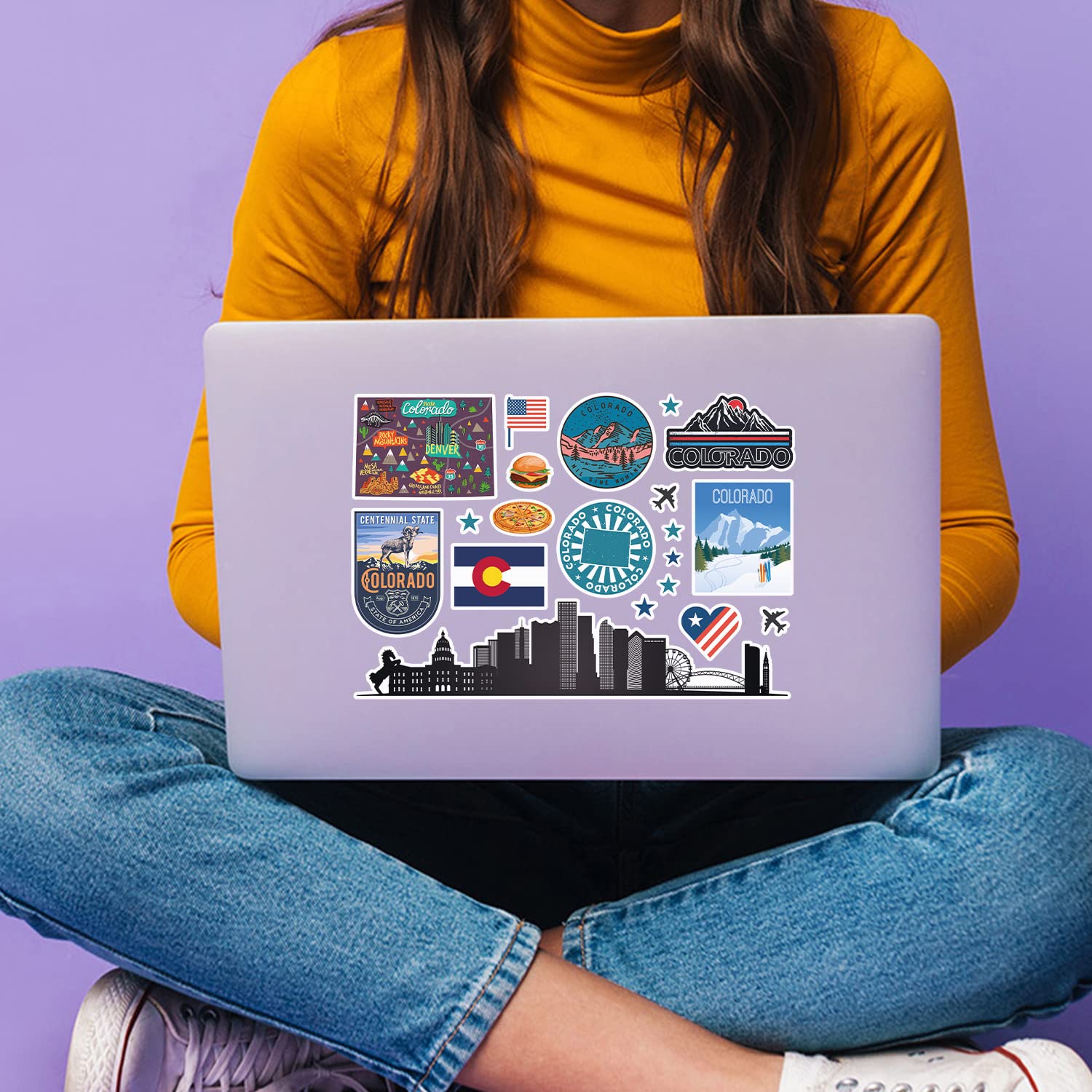 Adesivo Aeroporto DEN Denver, Adesivo Bagaglio USA, Adesivo Valigia Per Viaggio - Italia