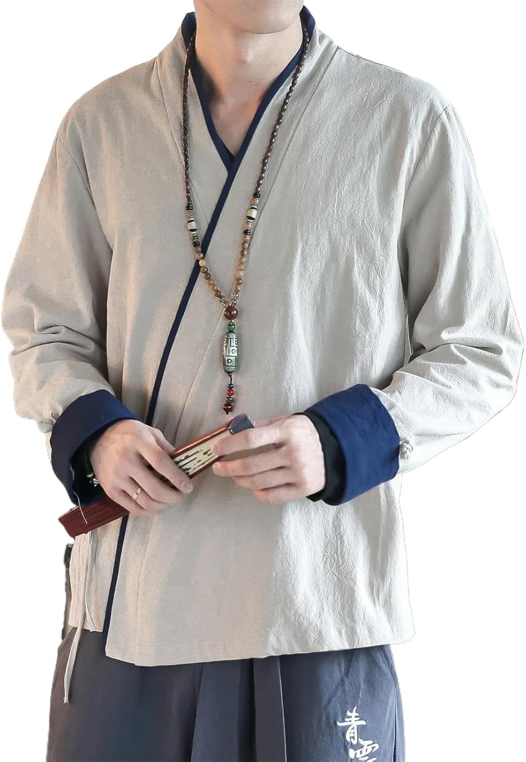 Men's Kimono Shirt Cardigan Traditional Men's Chinese Samurai Costume Casual Harajuku Kimono Streetwear Tops