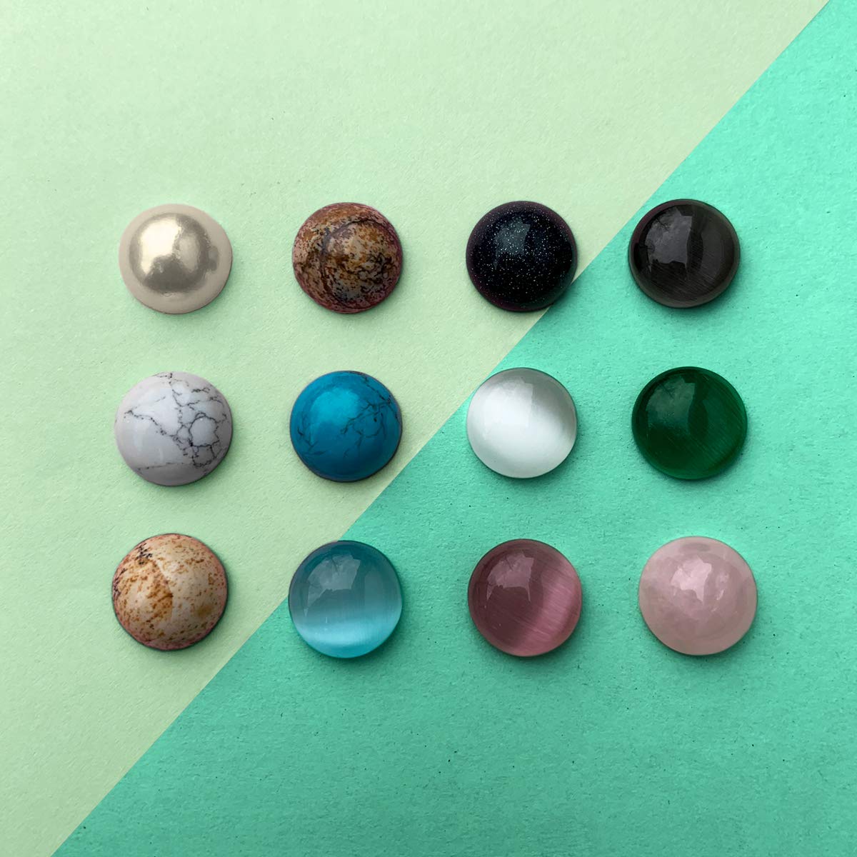 Quiges Austauschbare Mini Coin 12mm aus Katzenauge (viele Farben)