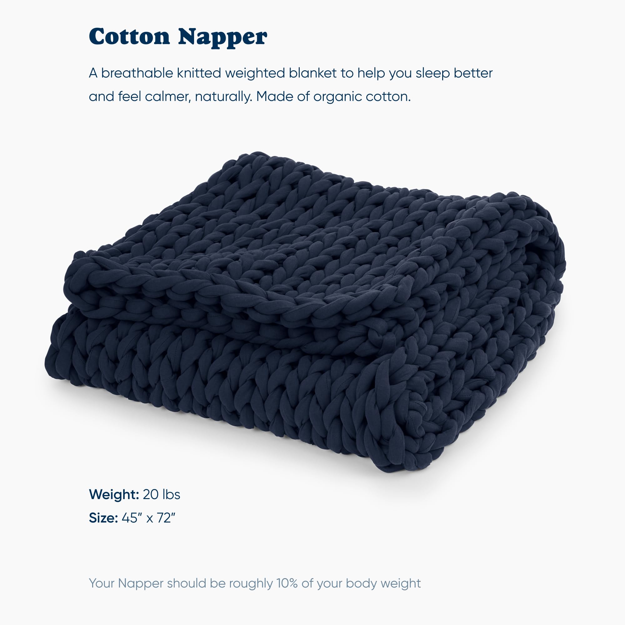 Amazon.com: Bearaby Cotton Hand-Knit Weighted Blankets for Adults