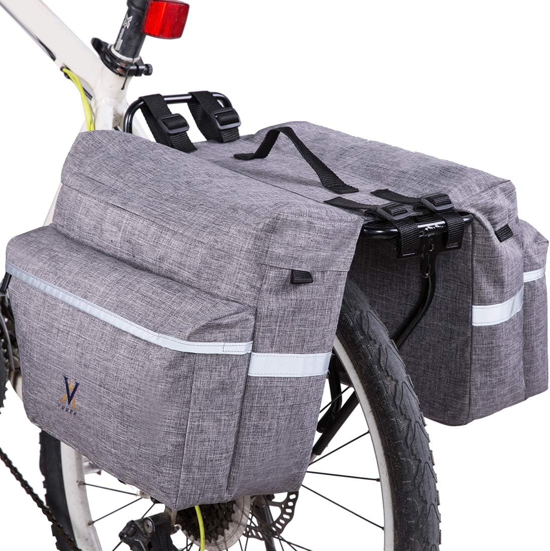 Vuudh Bike Pannier Bag - 30L Bicycle Bag with Reflective Trim, Water-Resistant Bike Rear Seat Saddle Bags