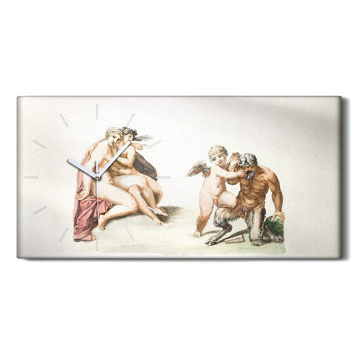 Horloge sur Toile 60x30cm Ne Pas Tic Tac pour Décoration Salon sans Bruit
