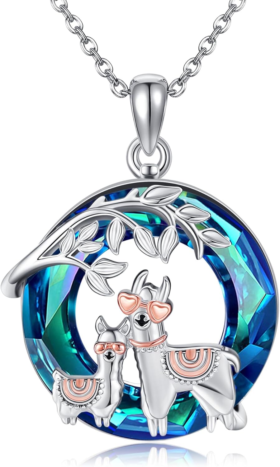 Animal Necklace 925 Sterling Silver Dachshund/Bee/Elephant/Fox/Penguin/Rabbit/Squirrel/Chicken Animals Heart Moon Pendant Cute Animals Jewellery Gifts for Women Animal Lovers