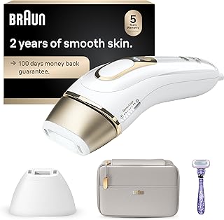 Braun IPL Silk·Expert Pro 5 PL5157 Latest Generation IPL, Permanent Visible Hair Reduction, Holiday Gifts for Women and Men, at-Home Hair Removal System with Soft Pouch and Precision Head