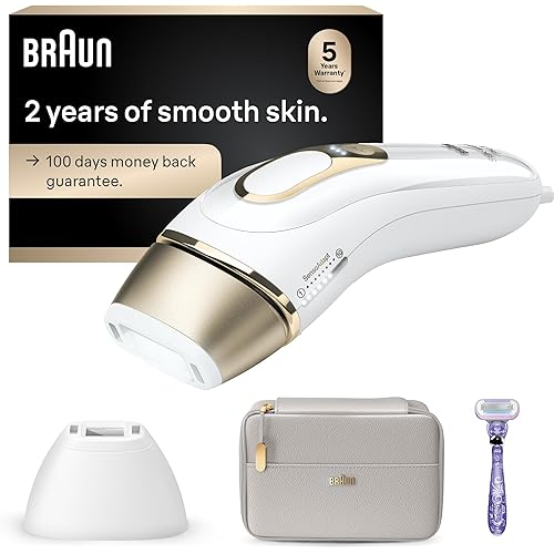 Braun IPL Silk·Expert Pro 5 PL5157 Latest Generation IPL, Permanent Visible Hair Reduction, Holiday Gifts for Women and Men, at-Home Hair Removal System with Soft Pouch and Precision Head