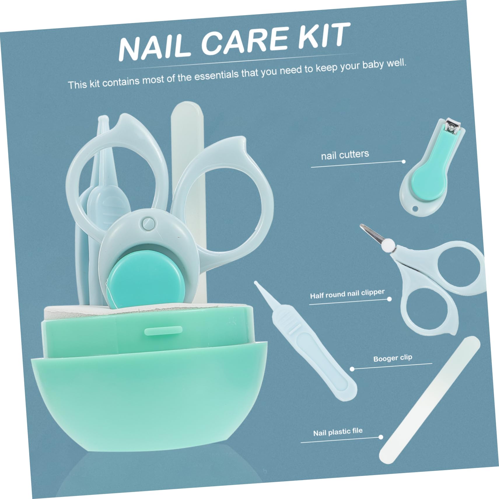 TOYANDONA 12pezzi Kit Manicure Neonatale Tagliaunghie Pinzette Per Unghie Con Custodia Sicuro e Ergonomico Strumento Per La Delle Unghie Dei Ragazzo Ragazza Realizzato Inossidabile