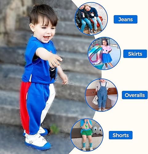 Miniatura 4 de HAPPY NOCNOC - Zapatos para niños y niñas, tenis de lona con doble gancho y bucles con suela de color caramelo