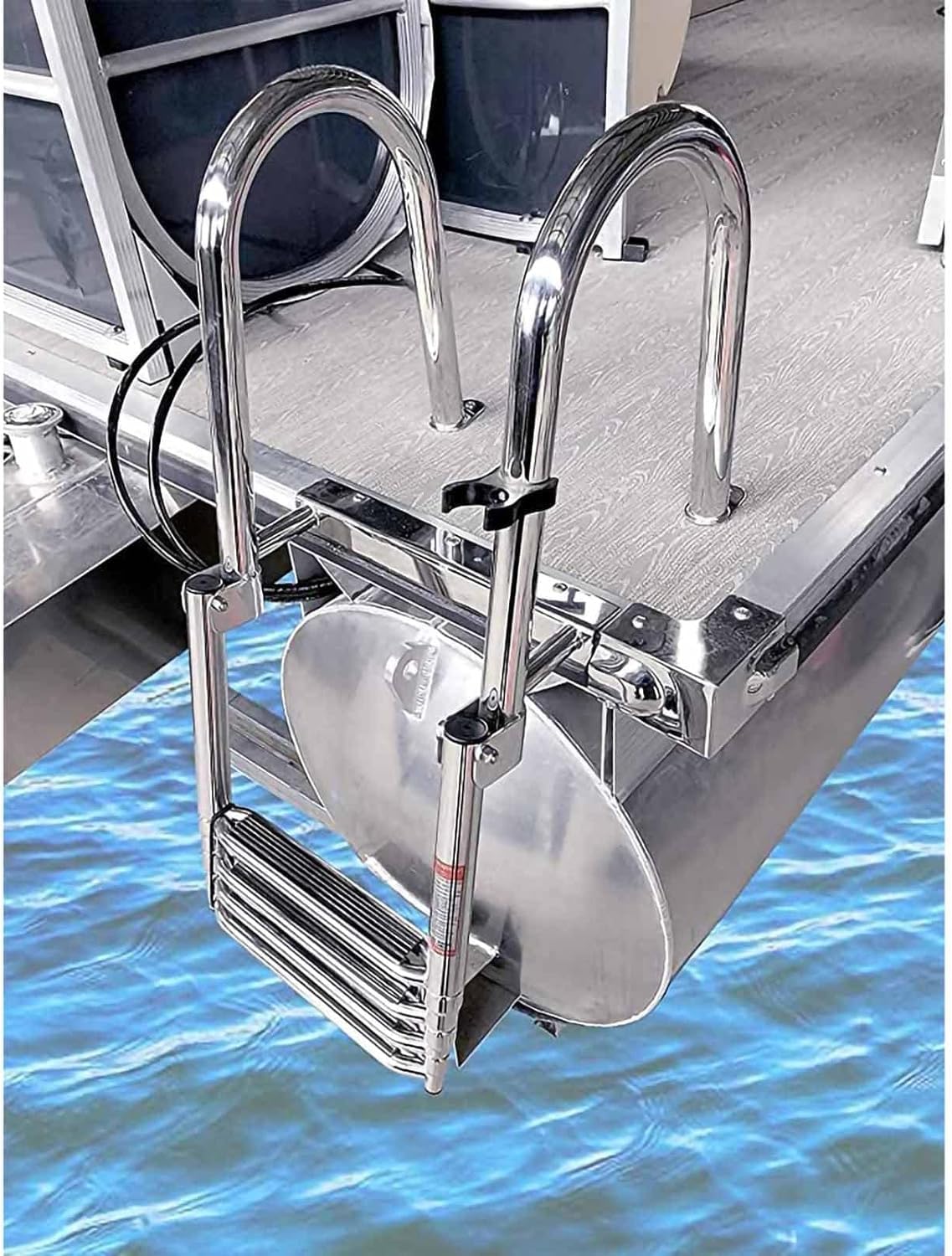 Échelle de bateau en acier inoxydable robuste style argent brillant