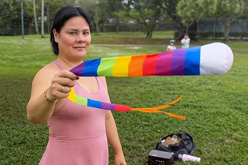 Miniatura 8 de TFORESTER El juego original de los años 90, mosca más de 50 yardas, béisbol de cuero y cola de nailon tricolor, 8 años, color amarillo