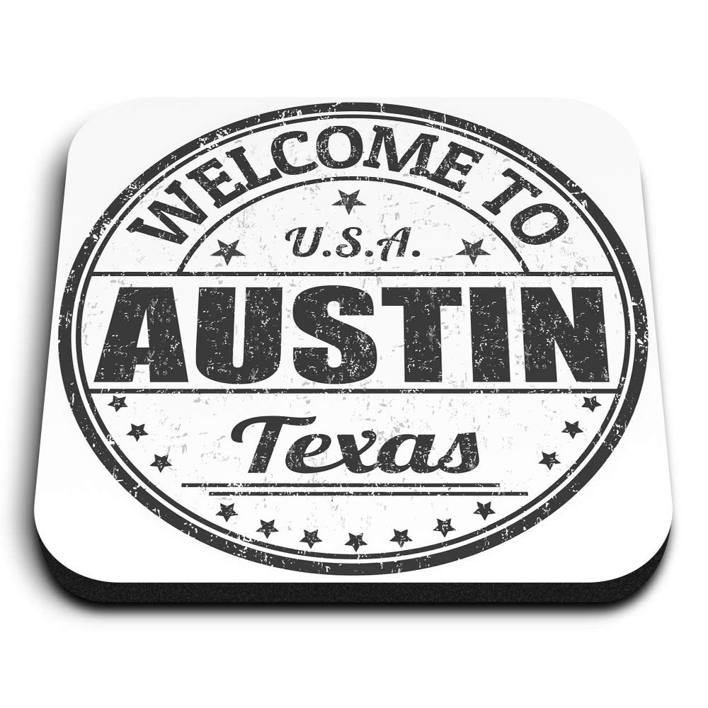 Destination Vinyl Ltd Multicolor 1 X Square Mdf Fridge Magnet - Welcome To Austin Texas Usa America 40397