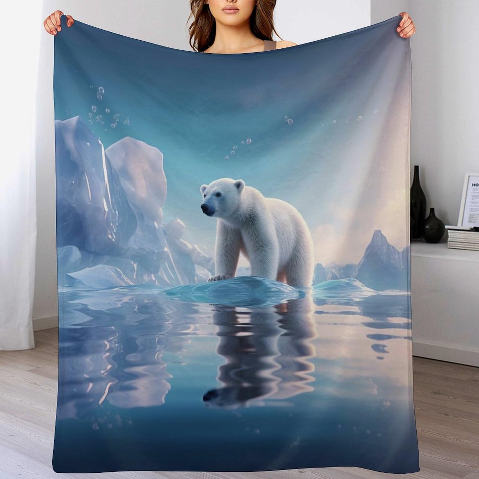 Couverture polar ours pour des soirées cocooning sur le canapé