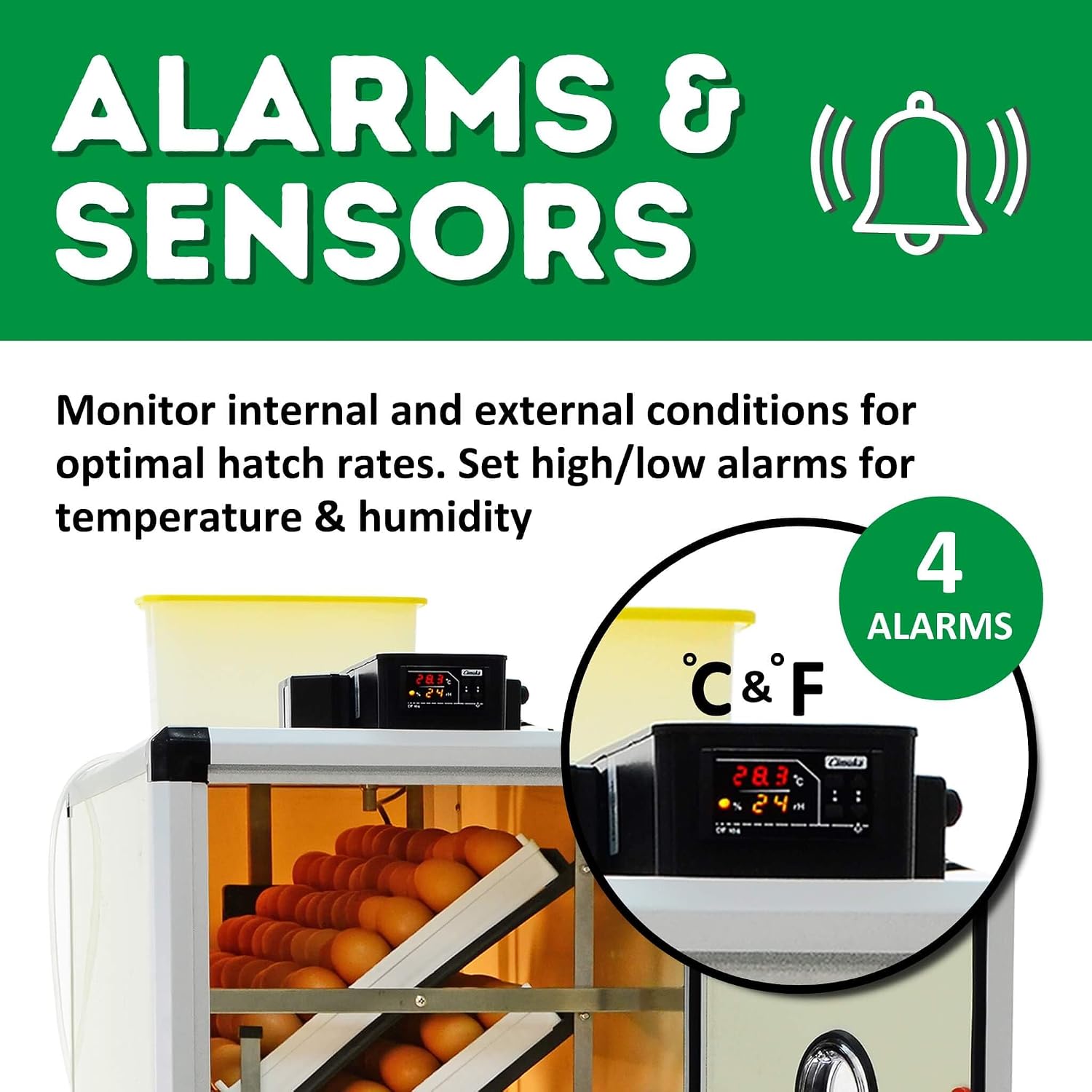 Incubators for Hatching Eggs – HB500S Egg Incubator Setter, Automatic & Self-Regulated Temperature & Humidity, Chicken Egg Incubator, Professional Cabinet Poultry Incubator by Cimuka
