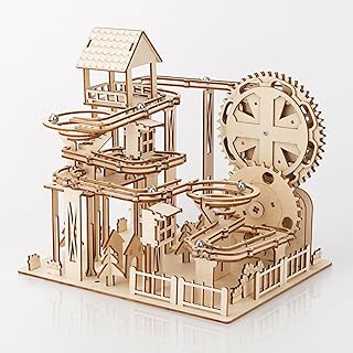 3D Wooden Puzzle Assembly, Marble Run Track Set, Adult DIY Construction Kit, Brain-Teasing Mechanical Gear Model, Suitable for Ages 14+ and Above, A Festive Gift