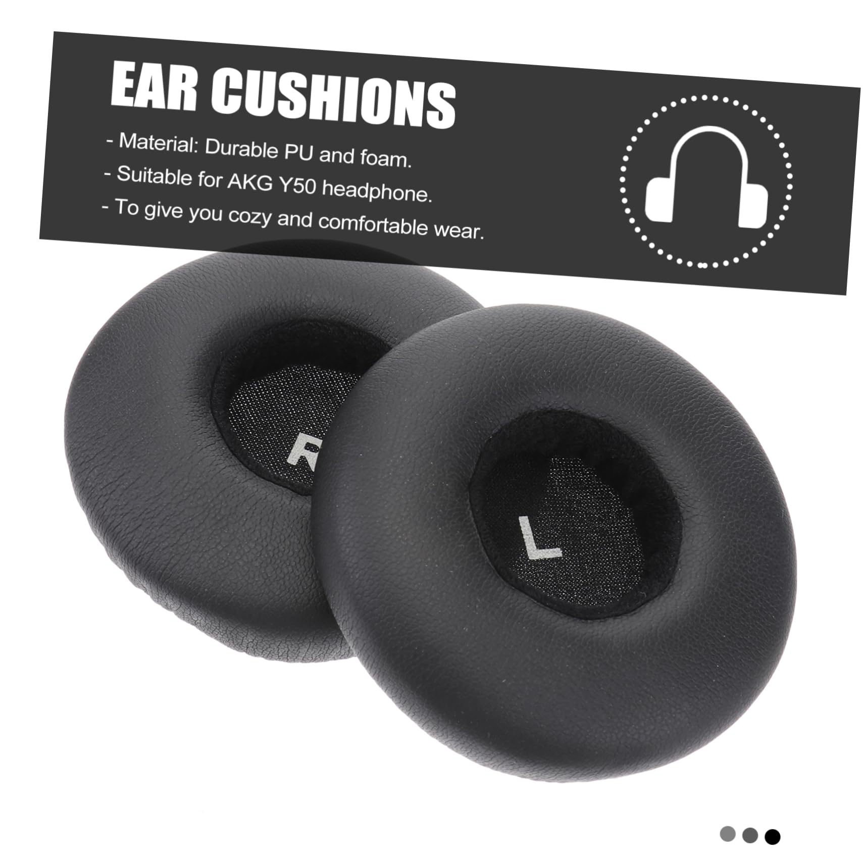 jojofuny 2piezas Cojines De Reemplazo para Auriculares Color Negro Material PU para Uso Cómodo y Duradero