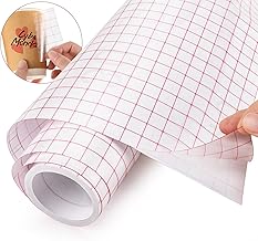 MAQIHAN Transfer Tape for Vinyl - 12 in x 16.4 FT Premium Vinyl Transfer Paper with Red Grid Application Low Tack Tape for Signs, Stickers, Decals, Letters