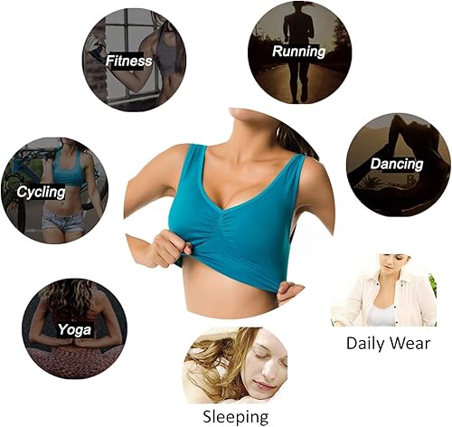 Miniatura 5 de Cabales Sujetadores sin costuras para mujer, para yoga, fitness, correr, entrenamiento, bajo impacto, con almohadillas extraíbles