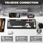 YUNZII IF99 Wireless Mechanical Gaming Keyboard with Smart LCD Display, QMK/VIA Programmable BT/2.4G/USB-C Gasket Mounted Hot Swap RGB 96% Layout for Mac/Win (Black, Gateron Zero Switch)