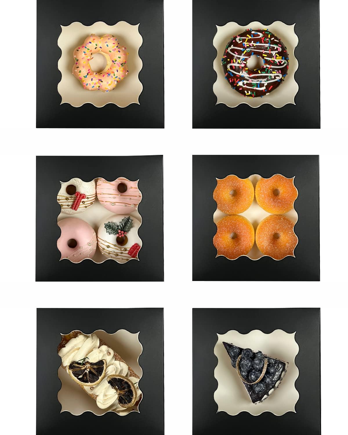 Black Bakery Boxes with Window - 100 Pack -6