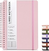 Vista 8 de ABERLLS Pink Lined Spiral Journal Notebook with 160 Pages, 8×5.7in, A5 Spiral Notebook, Journaling Notebooks for Work, School, Women, Men, College