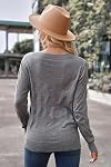 Arach&Cloz Women's 2026 Trendy V-Neck Lightweight Sweaters Casual Spring Winter Long Sleeve Knitted Pattern Sweater Tops