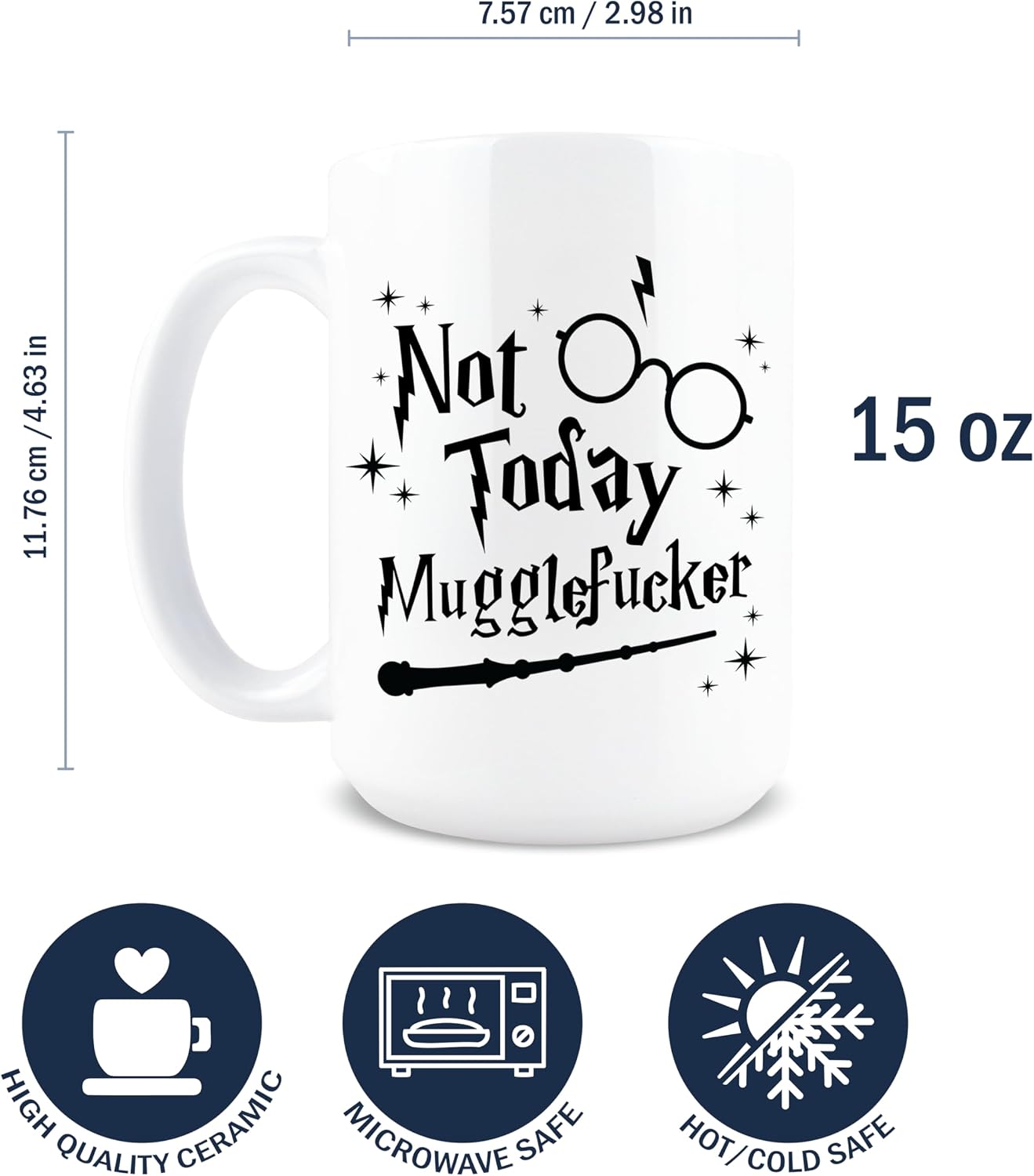 Hogg Not Today Mugglefugger, 15 oz Ceramic Funny Coffee Cup, Not Today Mugglefugger Coffee Cup, White Elephant Mugs, Gag Gift Mug, Birthday Gifts For Women