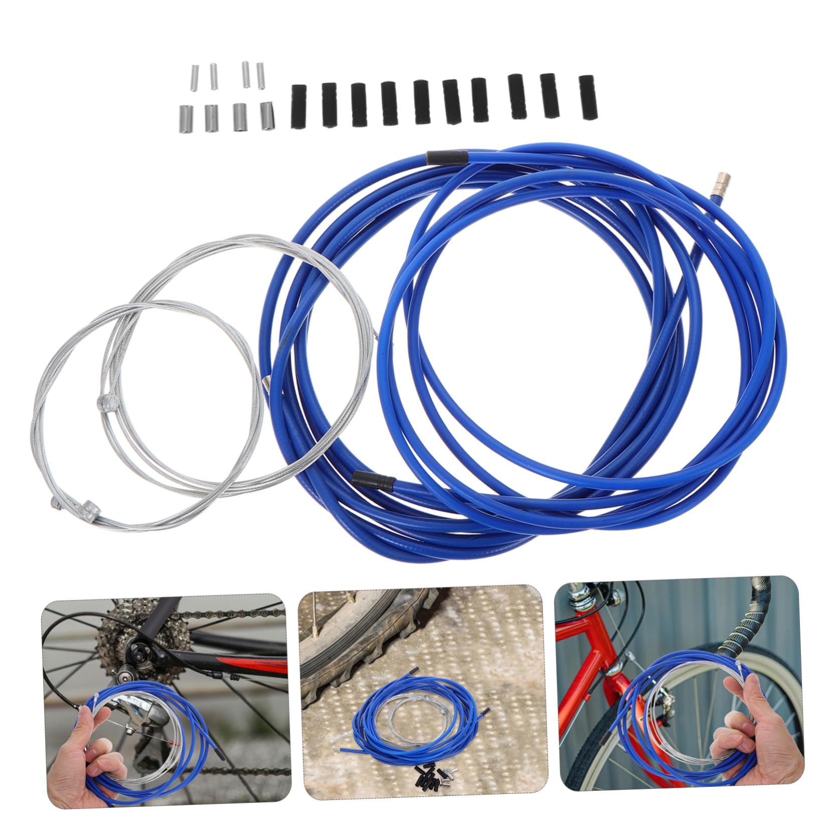 2 Set Kit Guaine Cavi Freno Bici con Anima in Acciaio Resistente Compatibile Mountain Strada e Bici Pieghevoli Installazione Facile e Prestazioni Frenanti Stabili