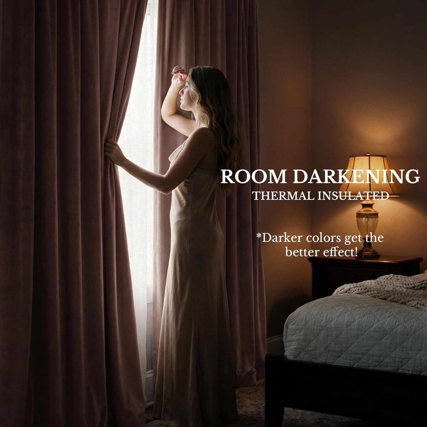 StangH 1 Panel Pinch Pleat Custom Curtain 280GSM Velvet Curtain Made to Measure Bespoke Curtains Soft Thermal Insulated Room Darkening Drape for Living Room Bedroom