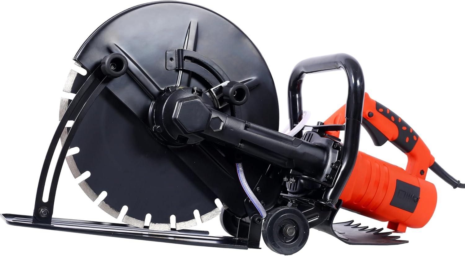Concrete Saw 14 in Electric Circular Saw Cutter with 5 in Cutting Depth, Wet/Dry Disk Cutter, 2600W Motor, Water Line System for Stone, Brick, Porcelain (BLACK)