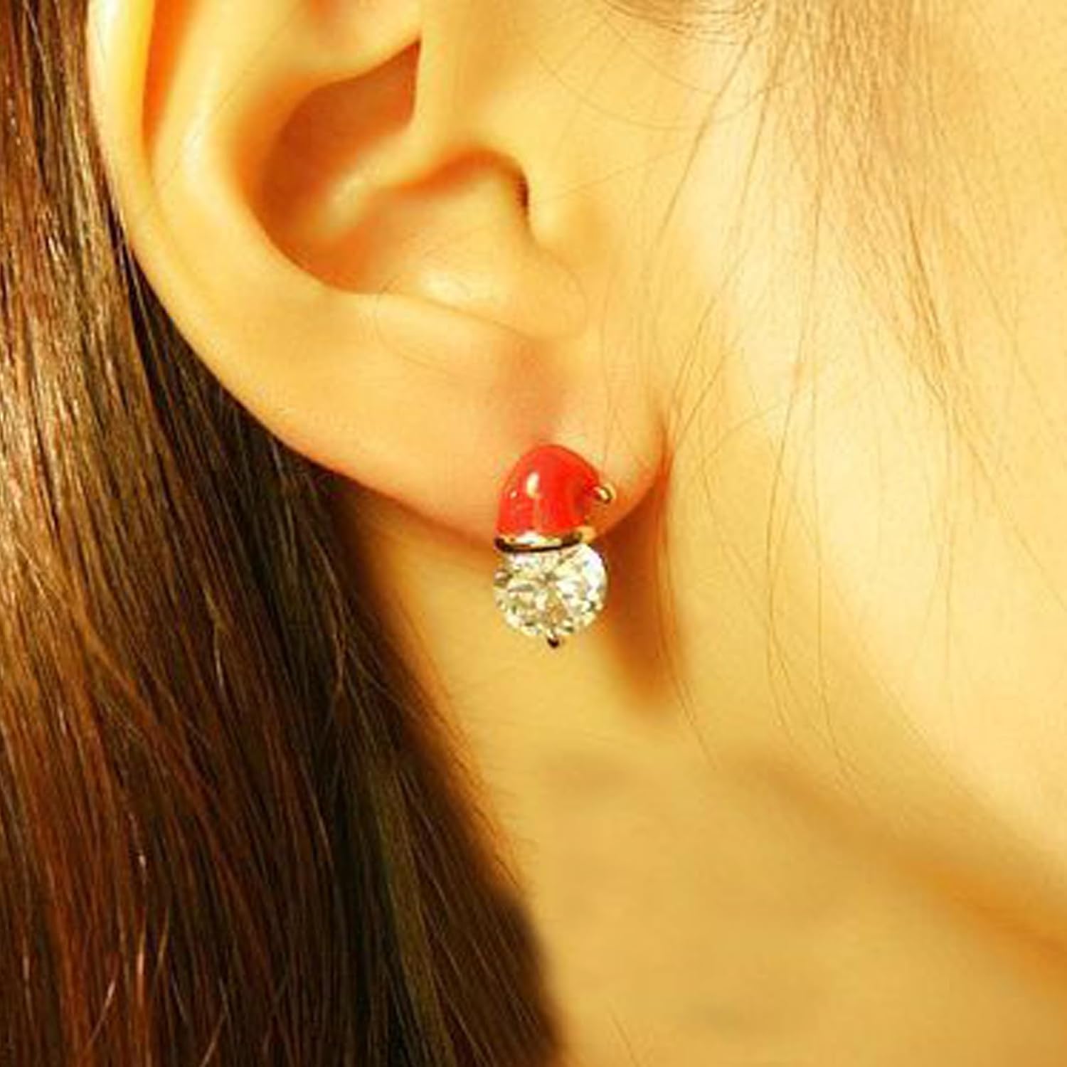 Santa Christmas Stud Earrings for Women,Crystal Red Santa Christmas Hat Earrings,Shiny Christmas Xmas Thanksgiving Earring Stud Jewelry Gift - Image 4