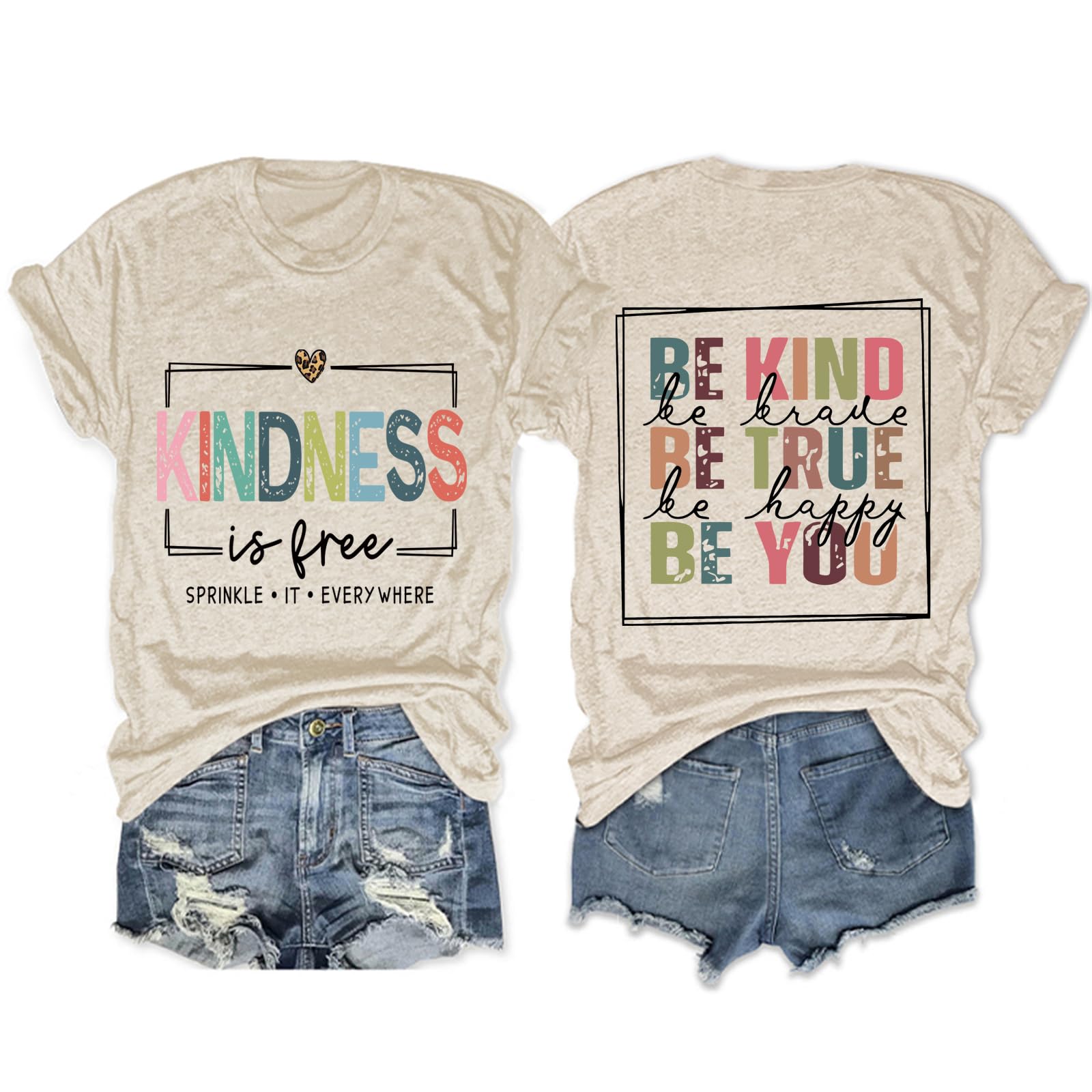 Kindness is Free Shirt Women Be Kind Graphic Short Sleeve Tee Inspirational Saying Motivational Teacher Crewneck Tops