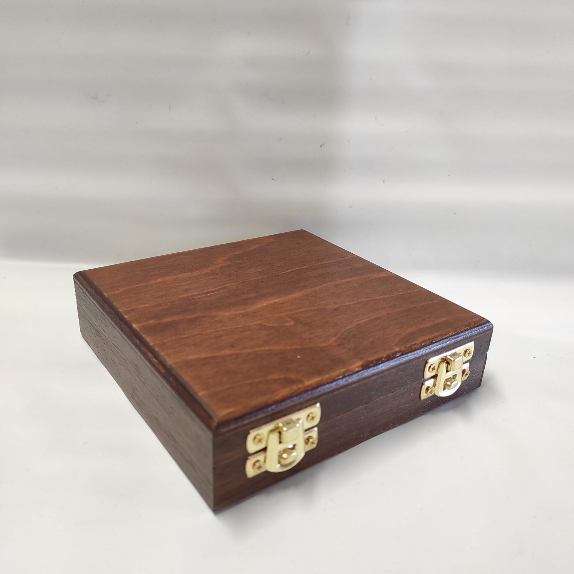 Caja para Monedas de colección 4 Compartimentos 50x50 mm, Madera Artesanal, numismática Hecha a Mano, Estuche para Monedas y medallas de Gran Formato, Certificado de autenticidad
