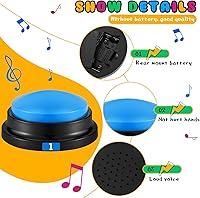 Vista 3 de Xuhal 8 piezas de botones zumbadores de grabación para juegos de trivia con zumbadores de respuesta grabables de números para entrenamiento