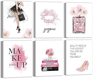wiksite Fashion Women Art Print Wall Canvas Artwork Pink Wall Art High H...