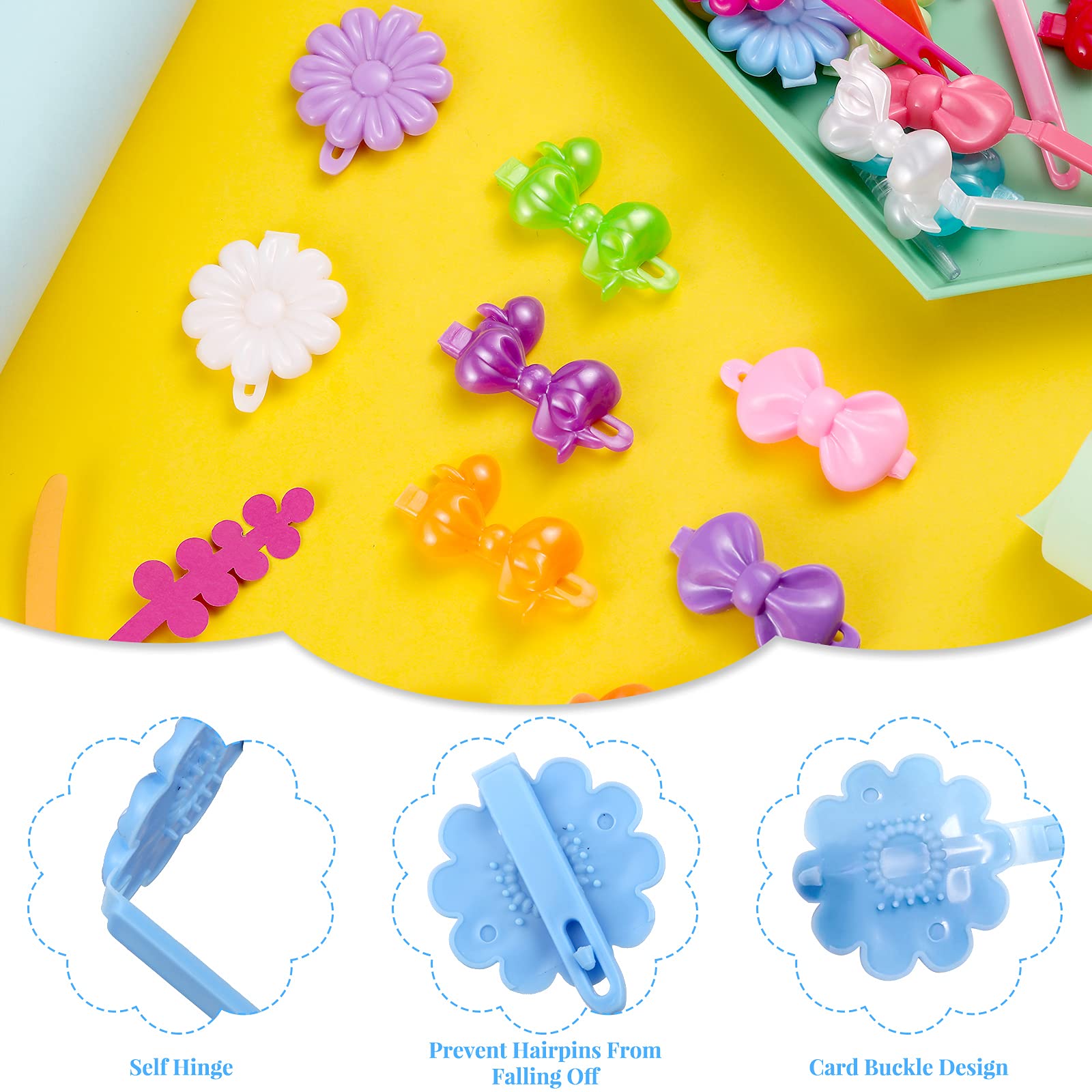 Amazon.com : Janinka 72 Pieces Plastic Self Hinged Barrettes