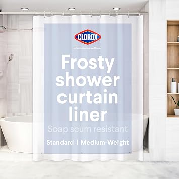 CLOROX Premium Shower Curtain Liner – 72x72 Inch, PEVA Waterproof With Weighted Magnets, Odor-Resistant - View #2